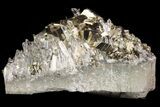 Quartz Crystal Cluster With Gleaming Pyrite - Peru #87742-2